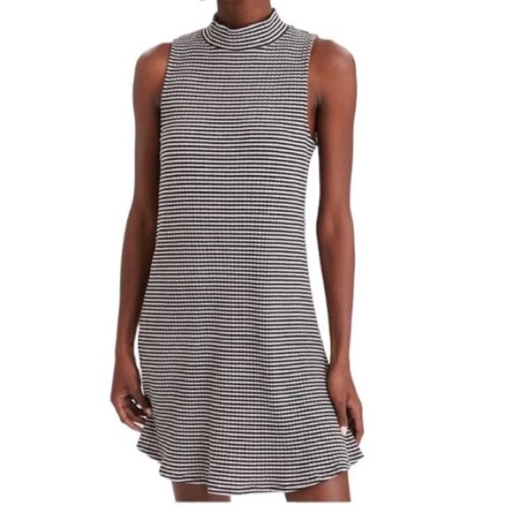 American Eagle black stripe mock neck dress - Picture 6 of 6